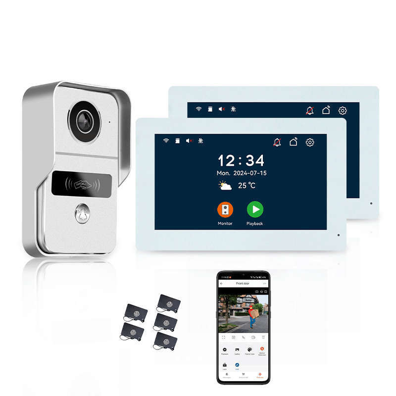 Anjielo Smart 10.1 Inch Touch Screen Video Doorbell Intercom System with Night Vision Camera and Two-Way Audio