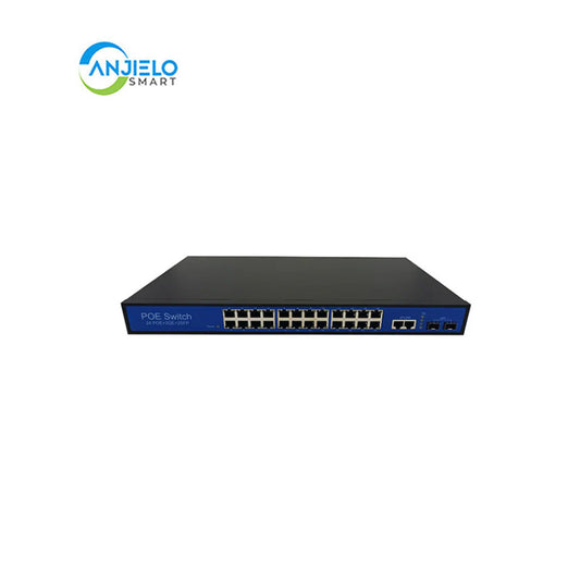 Anjielo Universal POE Ethernet switch IP phone home router 1-24 ports support af15.4W Network Power Supply Power supply priority mechanism Fast and forwarding MAC automatic learning and aging
