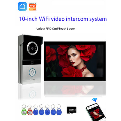 AnjieloSmart Video Intercom 7/10 inch 1080P WiFi Video Door Phone with RFID Unlock IR Night Vision and Two-way Talk Video Intercom System for Home