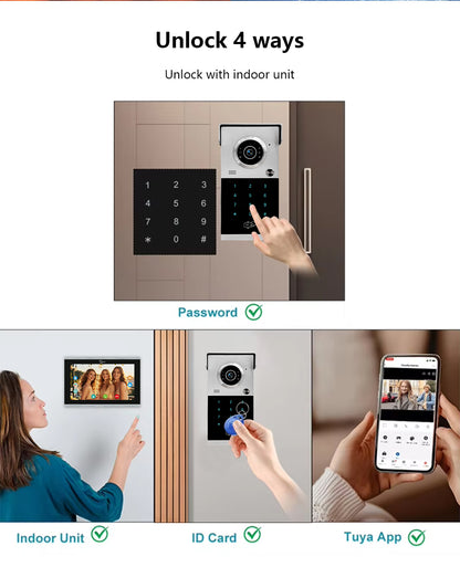 Anjielo Smart Home HD Video Intercom System Video Doorbell Support Tuya Wifi ID UnlockingFor home