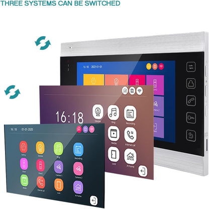 Anjielo Smart Home WiFi Video Intercom System with 1080P 160°Wide HD Camera 7 lnch Wired Screen Monitor with Night Vision Motion Detect for Vally Apartment Tuya