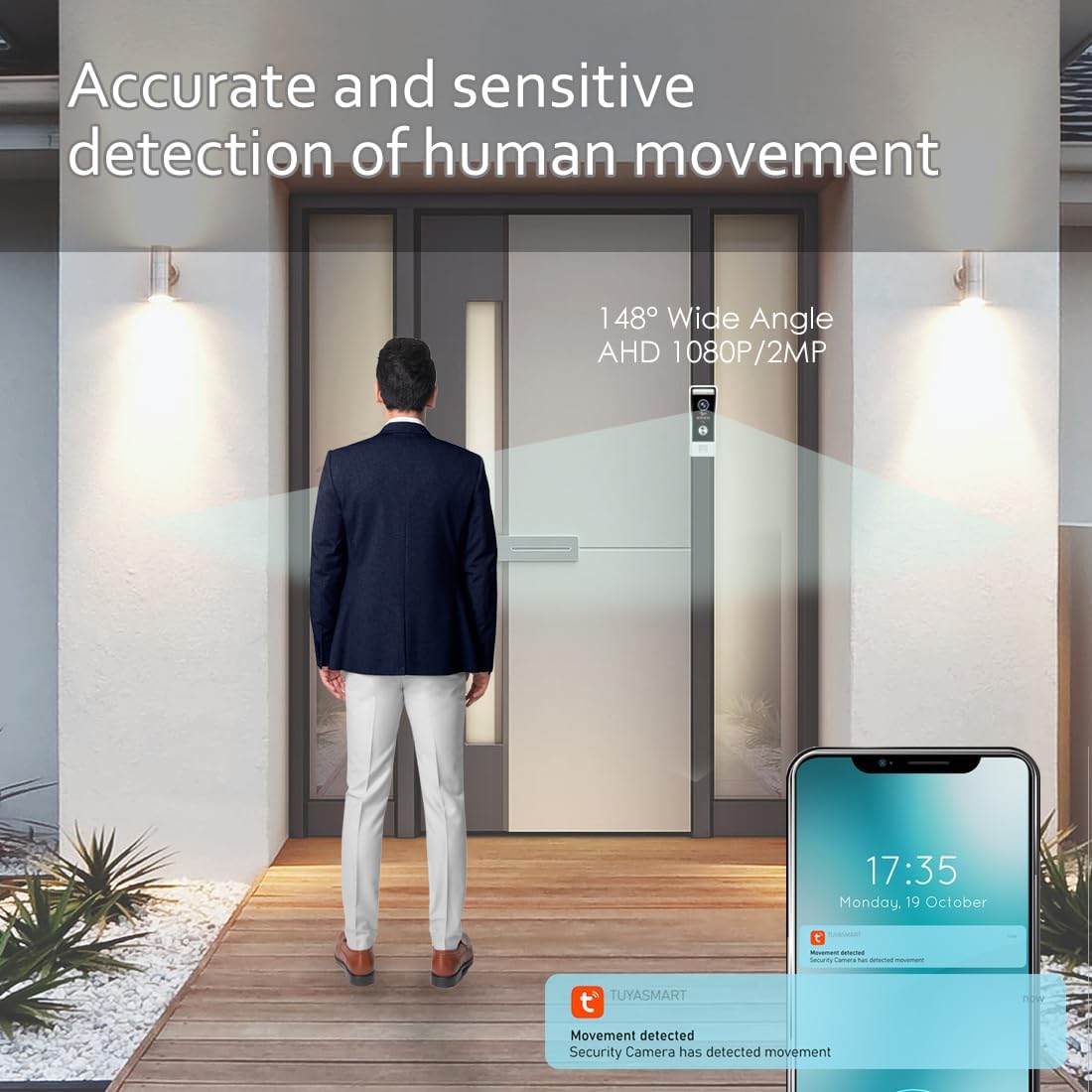 ANJIELO SMART HOME TUYA Video Doorbell Intercom(Wired), 1080P Video Doorbell Camera with 10" Touch Screen Monitor,Support Motion Detection, Multiple Unlocking Methods, 2 Cameras