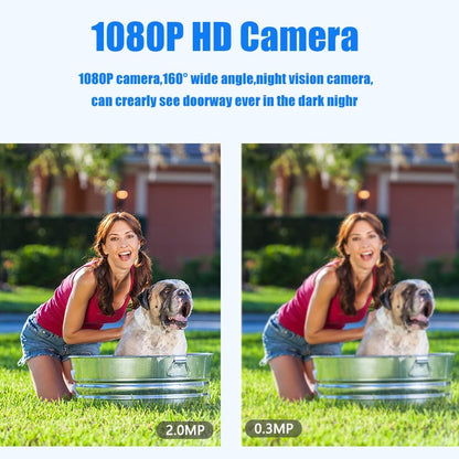 Anjielo Smart Home Wireless Video Smart Video Intercom System 7 Inch Touch Key 1080P Camera 160° Angle WiFi Tuya IC Card Unlocking Motion Detect Night Vision for Home Apartment(Wired)