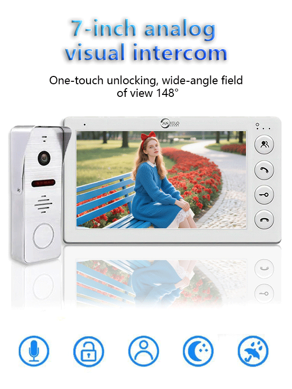 Anjielo Smart Home Security Intercom System 1080P HD Access Control Phone with Night Vision and Remote Unlocking