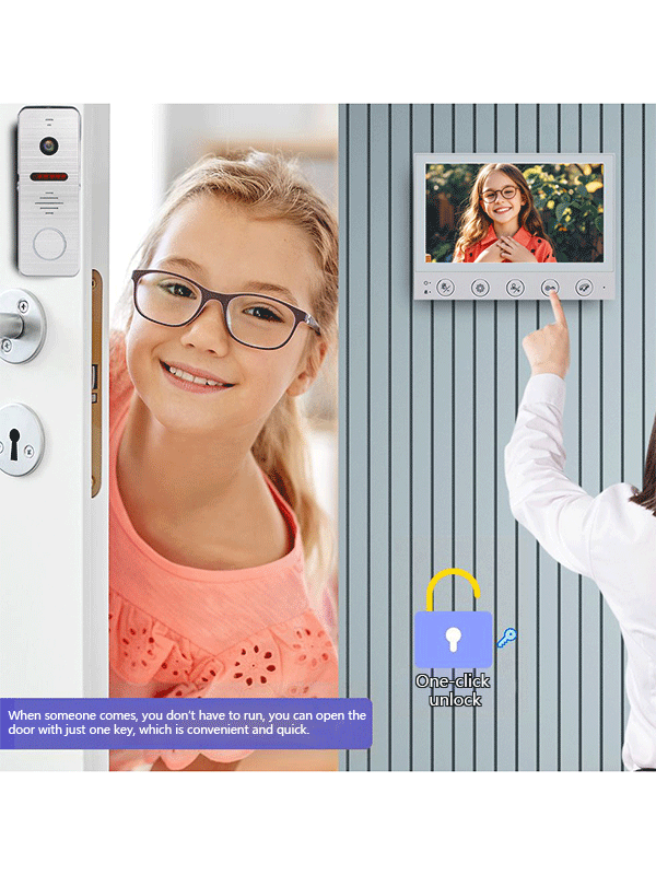 Anjielo Smart Home Video Intercom Systems 7-inch Display Monitor AHD Infrared Night Vision and Wide-angle Vision