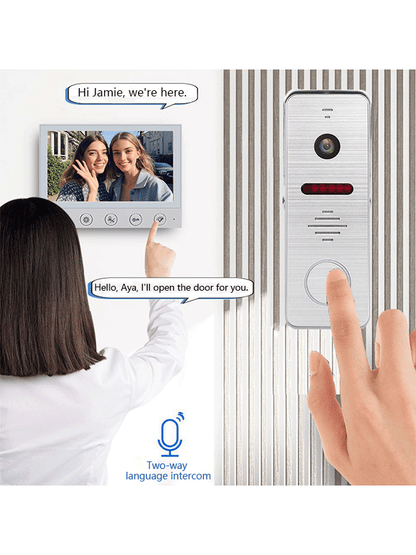 Anjielo Smart Home Video Intercom Systems 7-inch Display Monitor AHD Infrared Night Vision and Wide-angle Vision