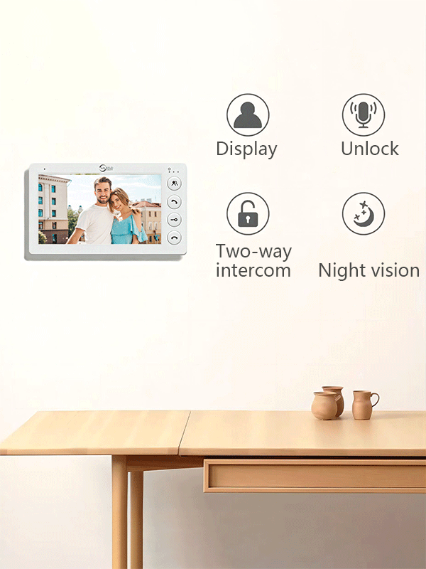 Anjielo Smart Home Security Intercom System 1080P HD Access Control Phone with Night Vision and Remote Unlocking