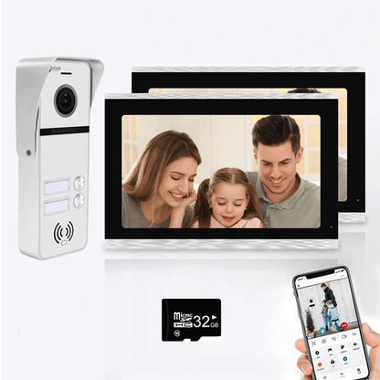 Anjielo Smart Home Full Touch Screen Anjielo WiFi Video Intercoms - Tuya Smart 7/10 Inch Intercom for Two Doors with 1080p Resolution and 160° Viewing Angle