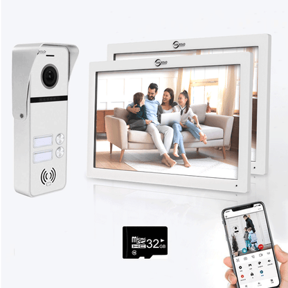 Anjielo Smart Home Full Touch Screen Anjielo WiFi Video Intercoms - Tuya Smart 7/10 Inch Intercom for Two Doors with 1080p Resolution and 160° Viewing Angle