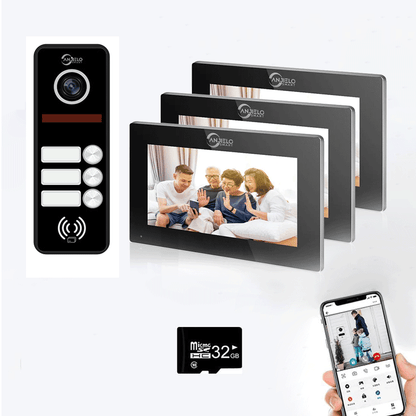 Anjielo Smart Home Full Touch Screen Anjielo WiFi Video Intercoms - Tuya Smart 7/10 Inch Intercom for Two Doors with 1080p Resolution and 160° Viewing Angle