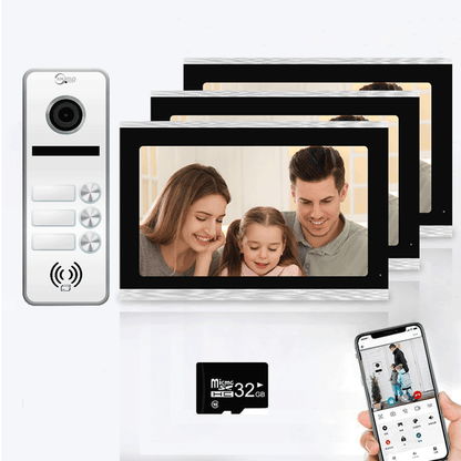 Anjielo Smart Home Full Touch Screen Anjielo WiFi Video Intercoms - Tuya Smart 7/10 Inch Intercom for Two Doors with 1080p Resolution and 160° Viewing Angle