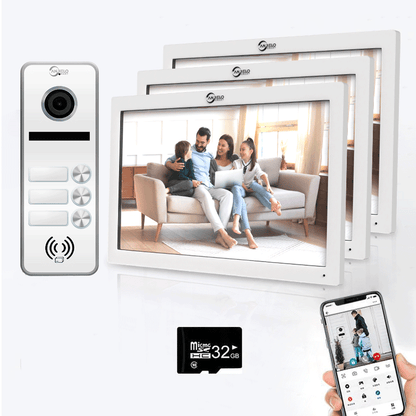 Anjielo Smart Home Full Touch Screen Anjielo WiFi Video Intercoms - Tuya Smart 7/10 Inch Intercom for Two Doors with 1080p Resolution and 160° Viewing Angle