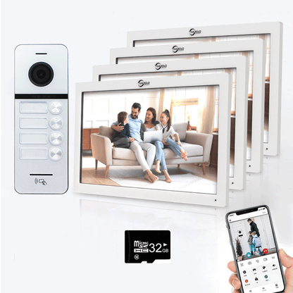 Anjielo Smart Home Full Touch Screen Anjielo WiFi Video Intercoms - Tuya Smart 7/10 Inch Intercom for Two Doors with 1080p Resolution and 160° Viewing Angle