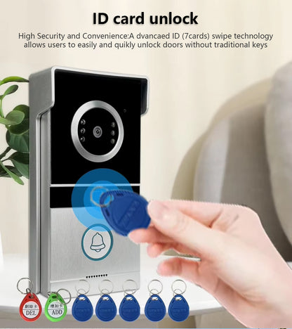 Anjielo Smart Home HD WIFi Video Intercom System Doorbell with RFID Unlock IR Night Vision for Home