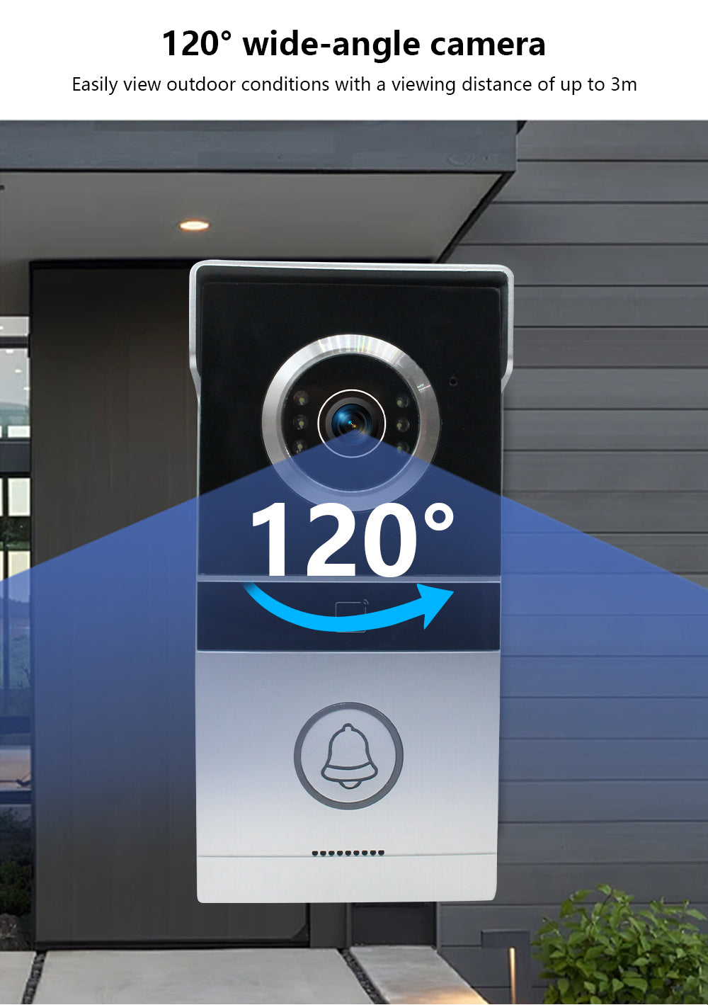 Anjielo Smart Home HD WIFi Video Intercom System Doorbell with RFID Unlock IR Night Vision for Home