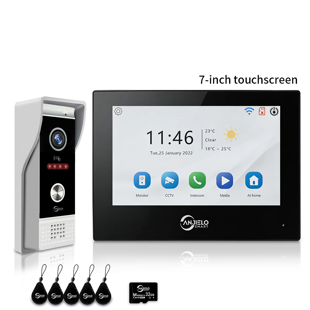 Anjielo 10 Inch 1080P Smart WiFi Video Intercom System with Tuya App 3-in-1 Unlock Motion Detection Alarm for Home Apartment
