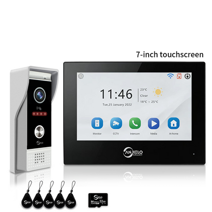 Anjielo 10 Inch 1080P Smart WiFi Video Intercom System with Tuya App 3-in-1 Unlock Motion Detection Alarm for Home Apartment
