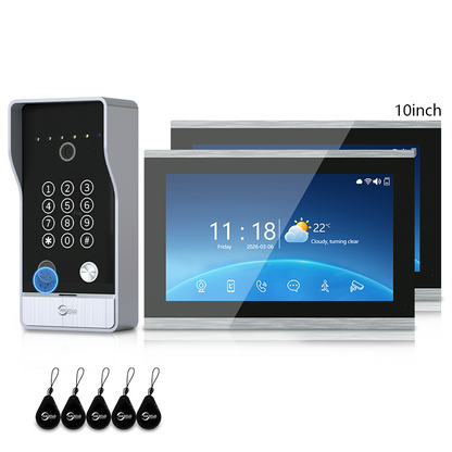 Anjielo 7/10 Inch 4-Line Video Intercom System Five-in-One Unlocking Tuya APP Remote Control