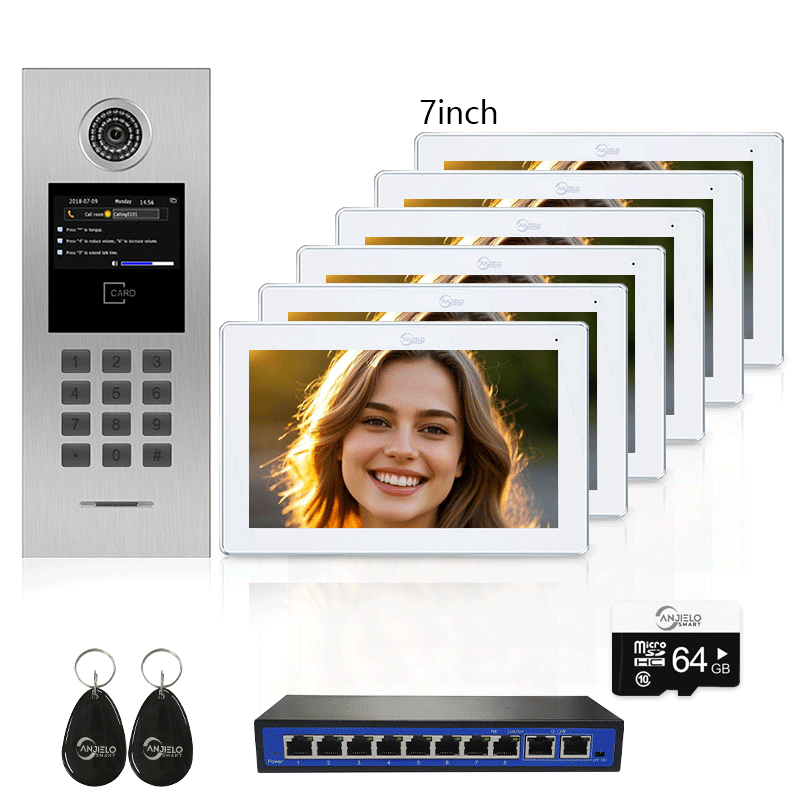 High Definition Tuya Smart Video Intercom System for Multiple Unit Buildings Includes KeyPad, IC Cards & Works up to 999 Users