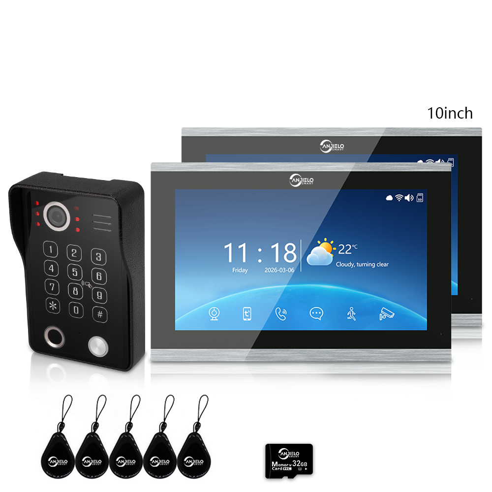 Tuya Smart 4-Wire Video Intercom System with 5-in-1 Unlock, Digital Photo Frame & Background Music, WiFi Doorbell Camera