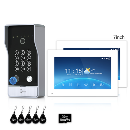 Anjielo 7/10 Inch 4-Line Video Intercom System Five-in-One Unlocking Tuya APP Remote Control