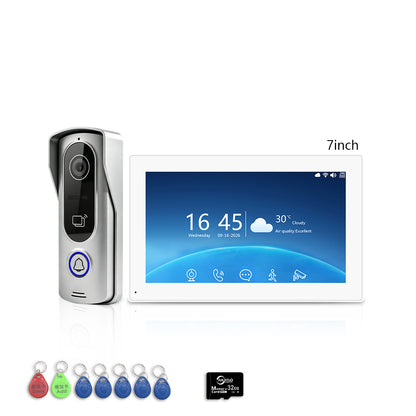 ANJIELO 2-Wire Tuya Smart Video Intercom System | 1080P Wired Video Doorbell with Touch Screen Monitor, RFID Card Unlock, Infrared Night Vision, Motion Detection, Remote Unlock