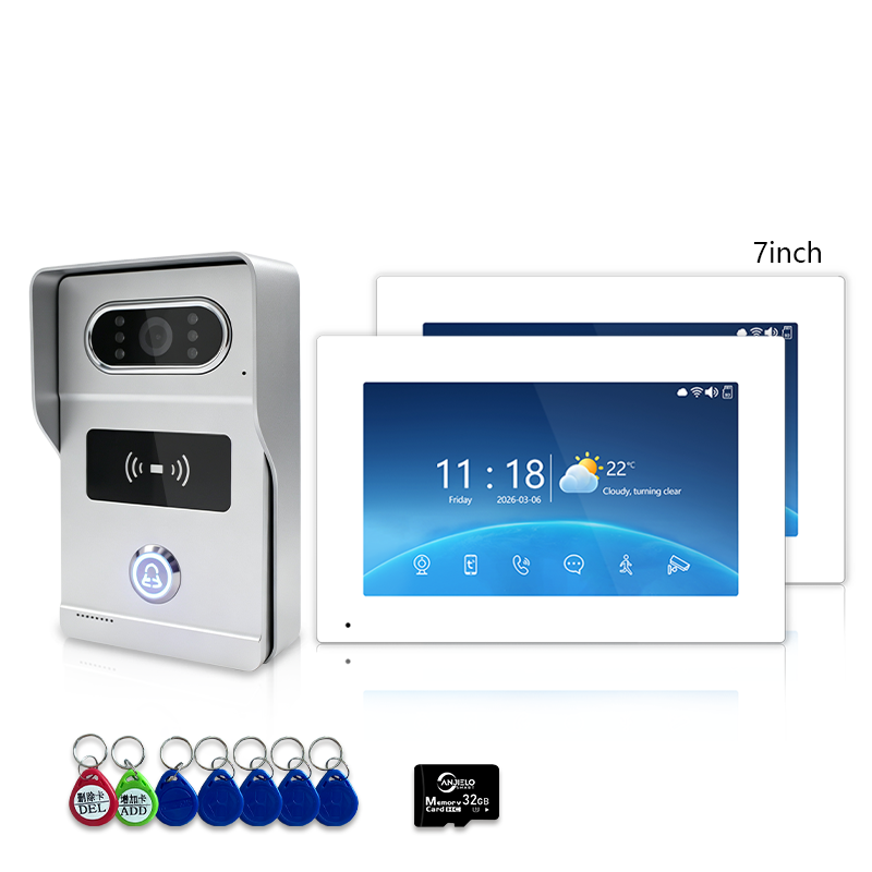 Smart 4-Wire Video Intercom Doorbell 2-Way Audio Night Vision Motion Alert & Digital Photo Frame& Home Intercom