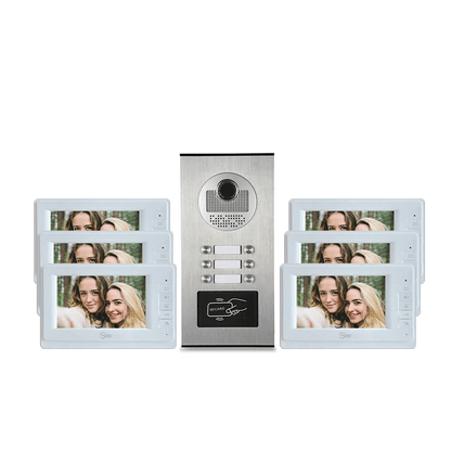 Anjielo Smart Home Video Intercom System for Apartment Buildings - RFID Camera & Monitor