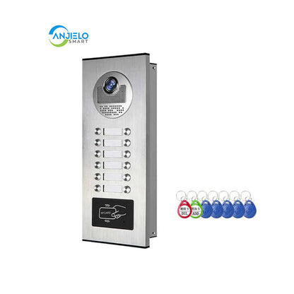 Anjielo Smart Home Video Intercom System 700TVL with RFID Access Outdoor Camera Video Doorphone Doorbell IR Night Vision for 2/3/4/6/8/10/12 for Multi-Room of Apartments and Villa