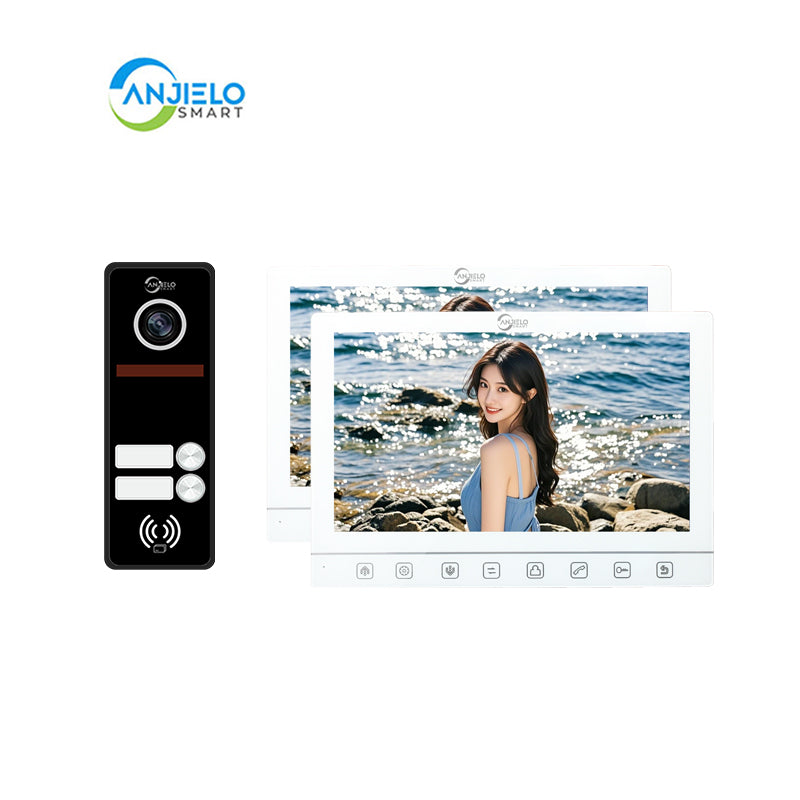 Anjielo Smart Home 7-Inch Smart Touchscreen Video Door Phone with 1080P HD Camera & Night Vision - 2-Door Intercom System for Homes, Villas and Apartments