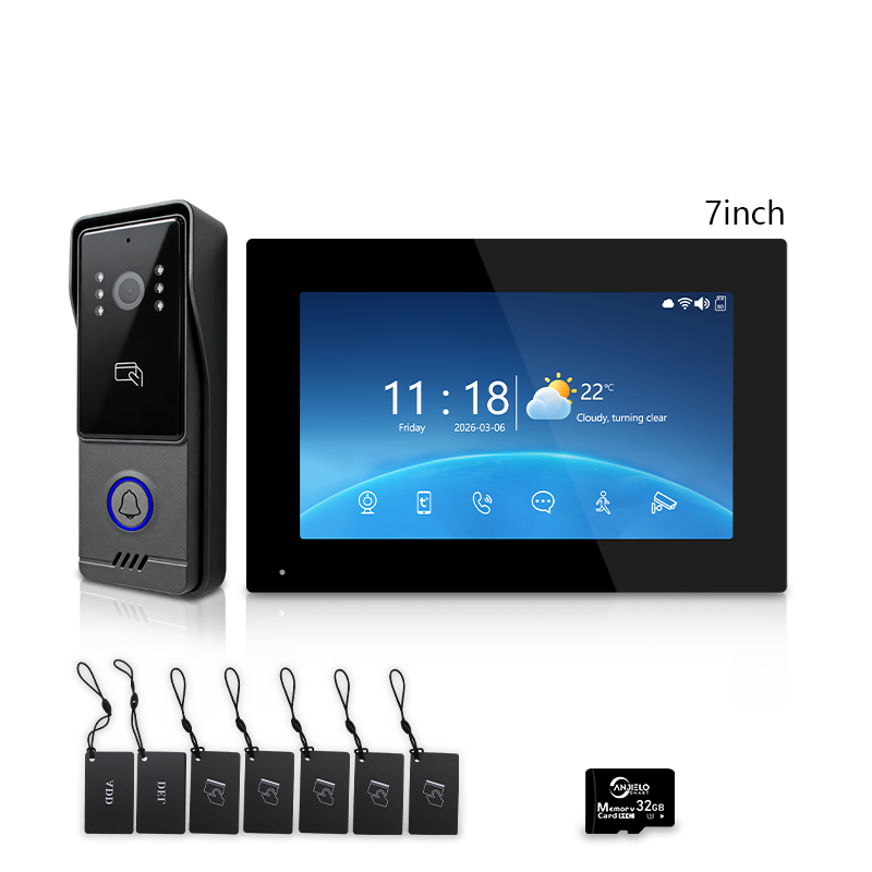 Tuya Smart 4‑Line Wired Video Intercom System, 10" Touch Screen Video Door Phone, RFID Unlock IP65 Doorbell Camera for Villa Home Security