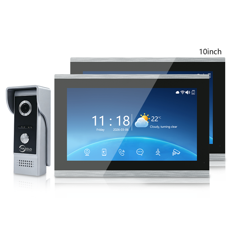 Anjielo Smart 4-Line Smart Video Intercom System with Tuya App Two-Way Audio Motion Detection and Remote Home Monitoring