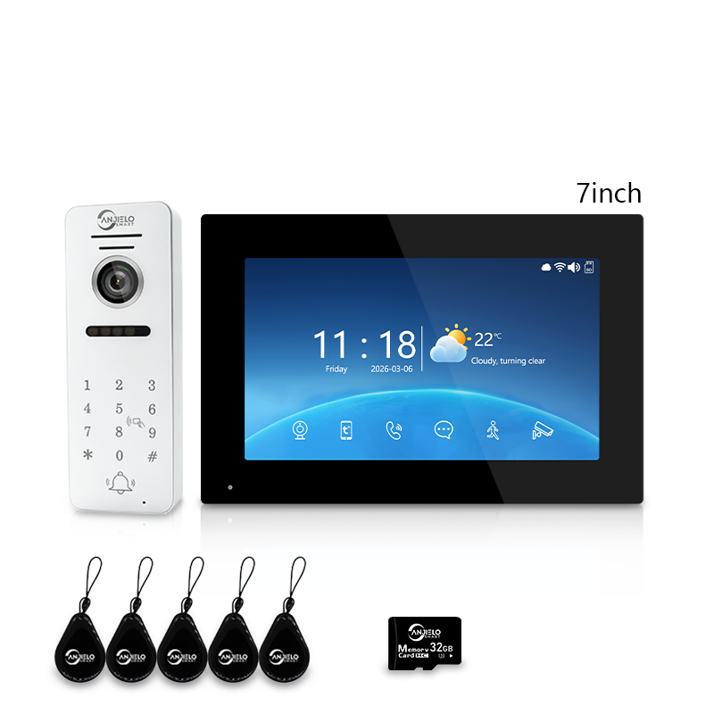 4-Wire Tuya Smart Video Intercom System, 10 Inch Touch Screen Indoor Monitor, Wired Doorbell Camera with Keypad, Two-Way Audio, PIR Motion Detection, Remote Unlock, Night Vision for Home Villa Security