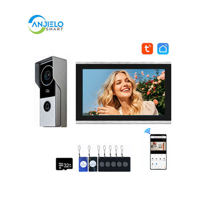 ANJIELO Smart Home Security Intercom System with 1080P 7/10-inch Touch Screen and Waterproof Door Phone, 140° Ultra-wide-angle Monitoring For Home
