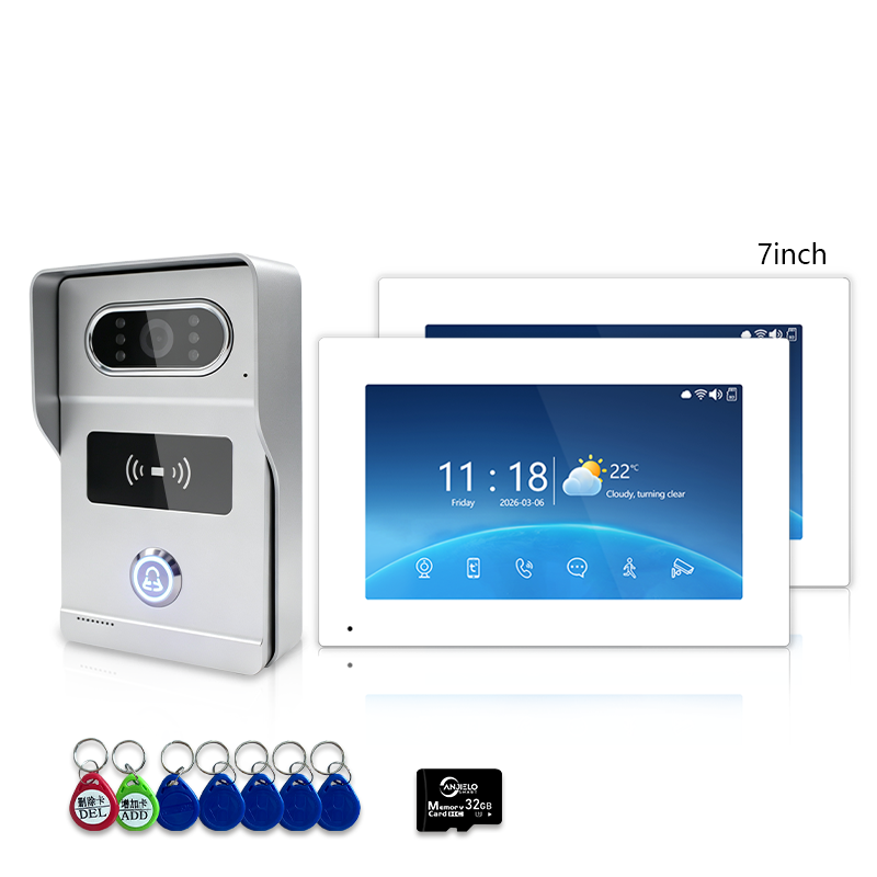 Anjielo Smart 4-Wire Video Intercom Doorbell System 2-Way Audio Night Vision Motion Alert & Digital Photo Frame& Home Intercom