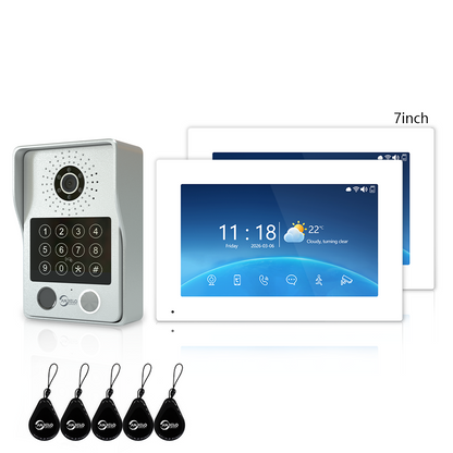 Anjielo Newest 4 wire Video Intercom System With Photo Frame Video Doorbell Motion Detection 5 in 1 unlocking Video Doorphone with Infrared Night Vision for Home and Villa