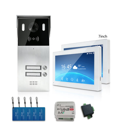 ANJIELO 2-Wire Multi-Tenant Tuya Smart Video Intercom System | Multi-Apartment Video Door Phone, Remote App Unlock, Waterproof Outdoor Station, 7/10 inch Indoor Touch Monitor