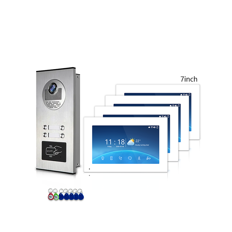 ANJIELO SMART 1-to-12 – Independent Intercom, No Interference | 4-Wire Video Intercom: 1080P Night Vision, 3-Way Unlock, Digital Photo Frame