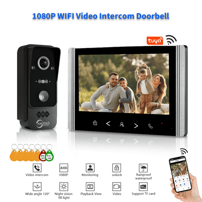 Anjielo Smart Home 1080P New Wifi 4 Wired Video Intercom Doorbell Supports Mobile Phone Remote Control and Smart Home