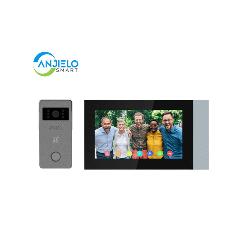 Anjielo Smart Home 2-Wired Doorphone with 1080p FHD Camera & 7-Inch Touchscreen for Secured Entry by IC Card
