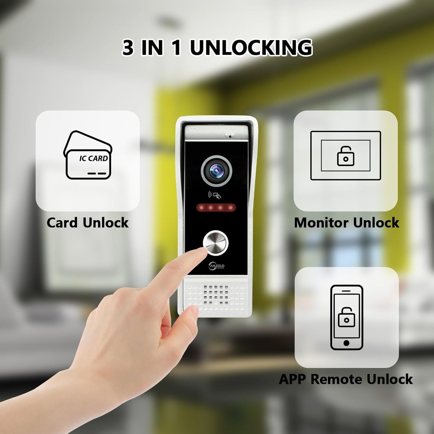 Anjielon Wired Video Doorbell Intercom System 10 Inch Full Touch Monitor 1080P Doorbell Camera,TUYA WiFi Smart Home Video Intercom Door Phone Kits IC Unlock for Villa Home 32G