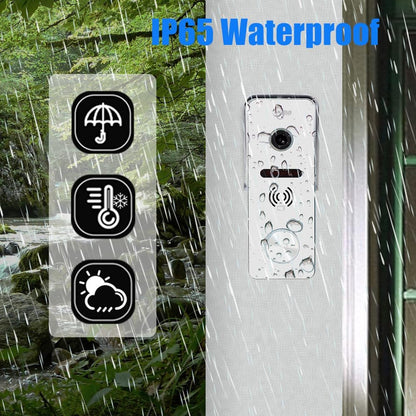 Anjielo Smart Home Wireless Video Smart Video Intercom System 7 Inch Touch Key 1080P Camera 160° Angle WiFi Tuya IC Card Unlocking Motion Detect Night Vision for Home Apartment(Wired)