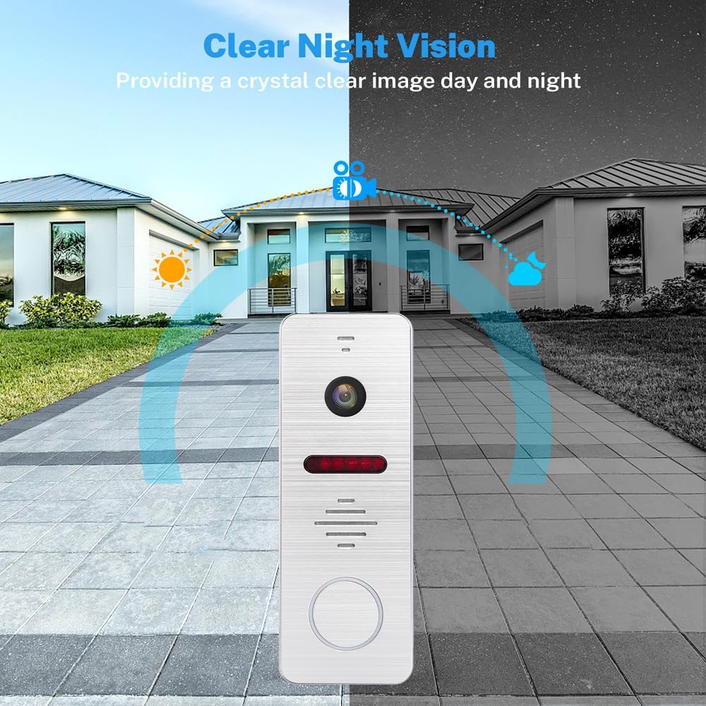 Anjielo Smart Home Video Doorbell Home Intercom with 1080P Video Entry Doorphone Door Camera,10 Inch Touch WiFi Monitor System(Wired),TUYA WiFi Smart Home Video Intercom Door Phone Kits for Villa Apartment