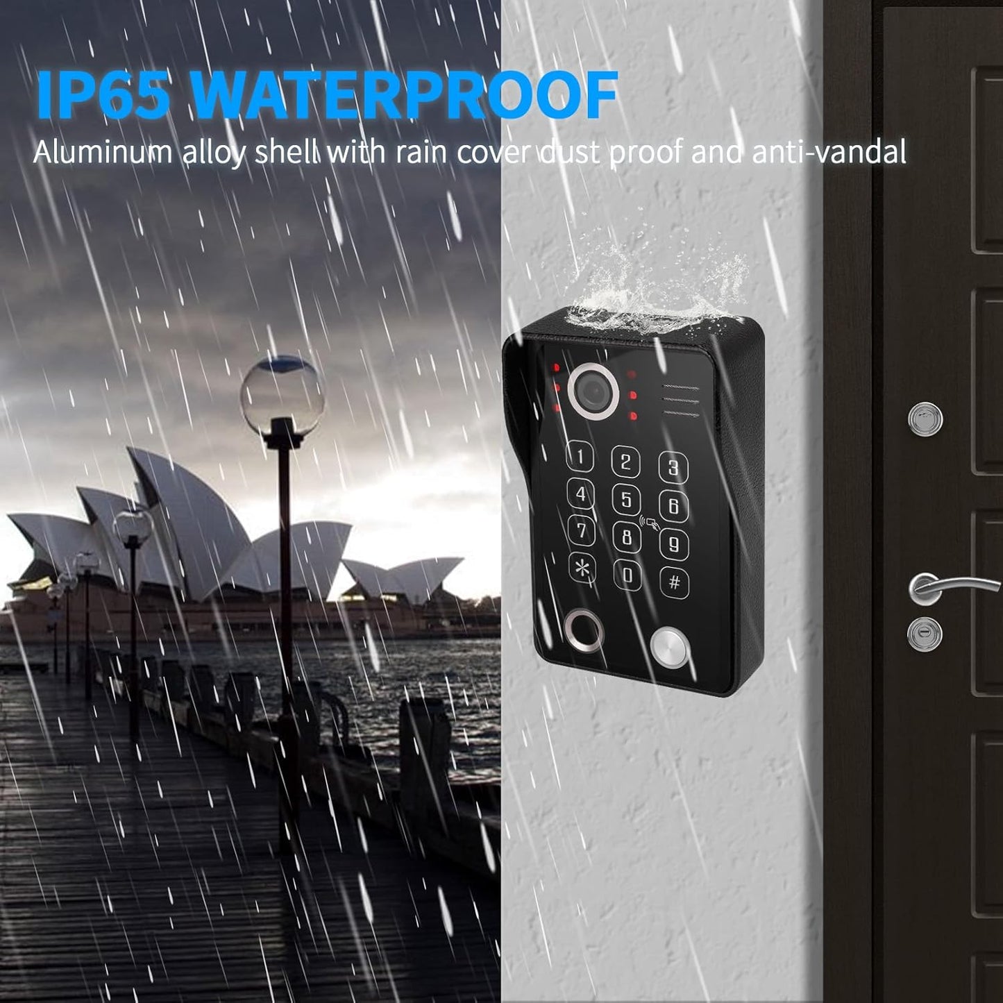 Anjielo WiFi Video Door Phone Apartment Intercom System Wired Touch Screen Monitor with 1080P HD Doorbell Camera,Supporting 5 in 1 Unlcking,Motion Detecting Tuya for Home Villa