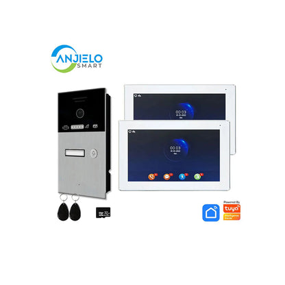 Anjielo Smart Home Tuya 7-inch Wired Doorbell with Touchscreen Display - Supports IP Cameras & Card Unlocking