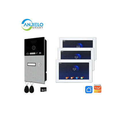 Anjielo Smart Home Tuya 7-inch Wired Doorbell with Touchscreen Display - Supports IP Cameras & Card Unlocking