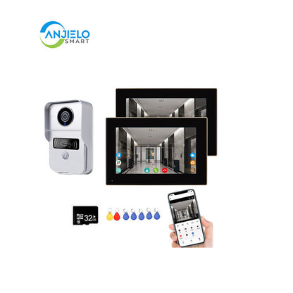 Anjielo Smart 1080P Video Entry Doorphone Door Camera TUYA Wireless Wifi Video Doorbell System, Video Intercom Kits for Home Villa Apartment
