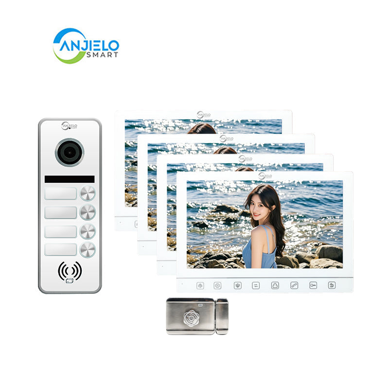 Anjielo Smart Home 7-Inch Smart Touchscreen Video Door Phone with 1080P HD Camera & Night Vision - 2-Door Intercom System for Homes, Villas and Apartments