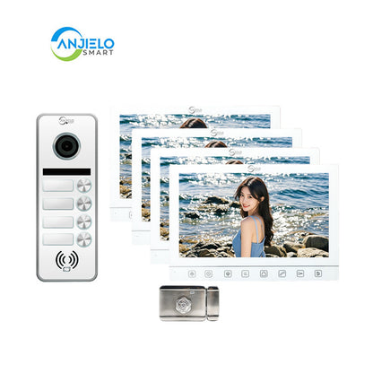 Anjielo Smart Home 7-Inch Smart Touchscreen Video Door Phone with 1080P HD Camera & Night Vision - 2-Door Intercom System for Homes, Villas and Apartments