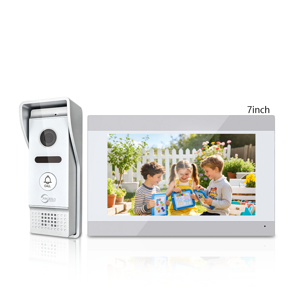 Tuya Smart WiFi Video Intercom System 7 Inch Touch Screen Monitor, 2-Way Audio Doorbell Camera, Infrared Night Vision Motion Detection Home Security Door Phone